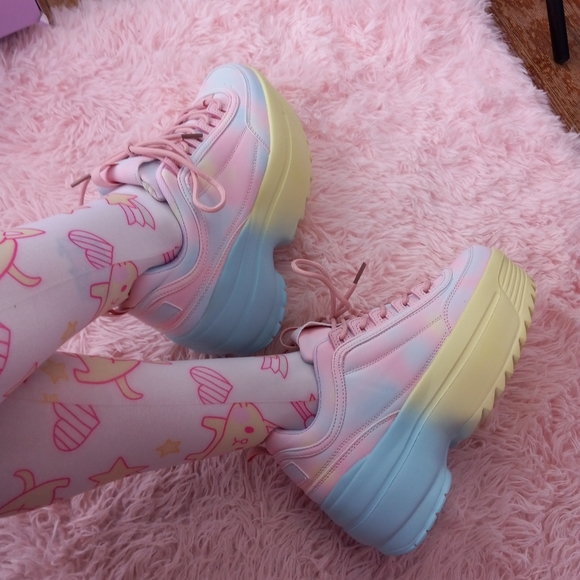 SOLD! YRU Pastel platform sneakers! Brand New in box w dust bags! Sz 7.5 - Picture 12 of 13